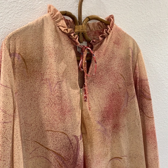 Vintage house coat Robe peacocks - Picture 6 of 12